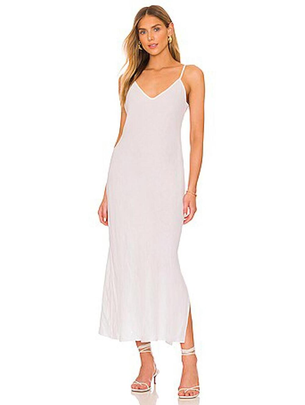 ENZA COSTA Linen Slip Dress in White